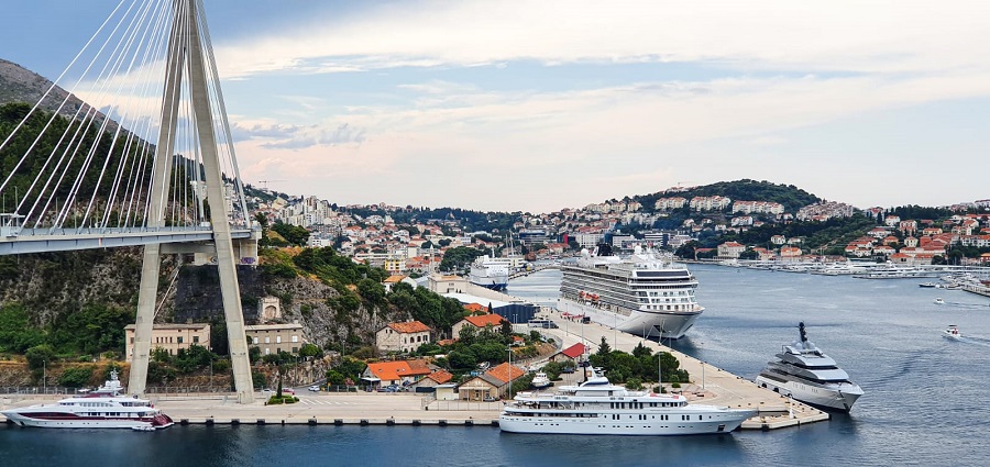 Viking Venus docked in Gruz, Dubrovnik